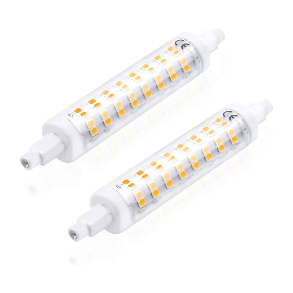 R7s LED-lys, 10W1000Lm kold hvid 6000K dæmpbar til stue, byggepladsskab, 2-pak, 118mm J-type, energibesparende T3 halogen