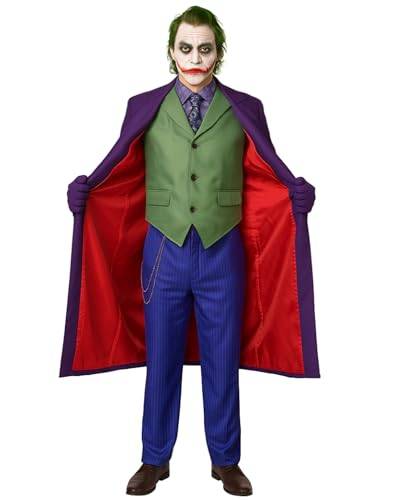Glimnerize Joker The Dark Knight Kostüm für Herren Joker Anzug Kostüm Inkl Jacke Hose Halloween Karneval Fasching M-XL