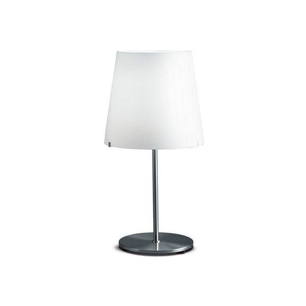 3247 Bordlampe Lille Satin/Børstet Nikkel/Hvid.