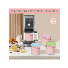 Ice Cream Containers Replacement For Ninja Creami Pints And Lids 24Oz Cups Creami Deluxe NC501 NC500