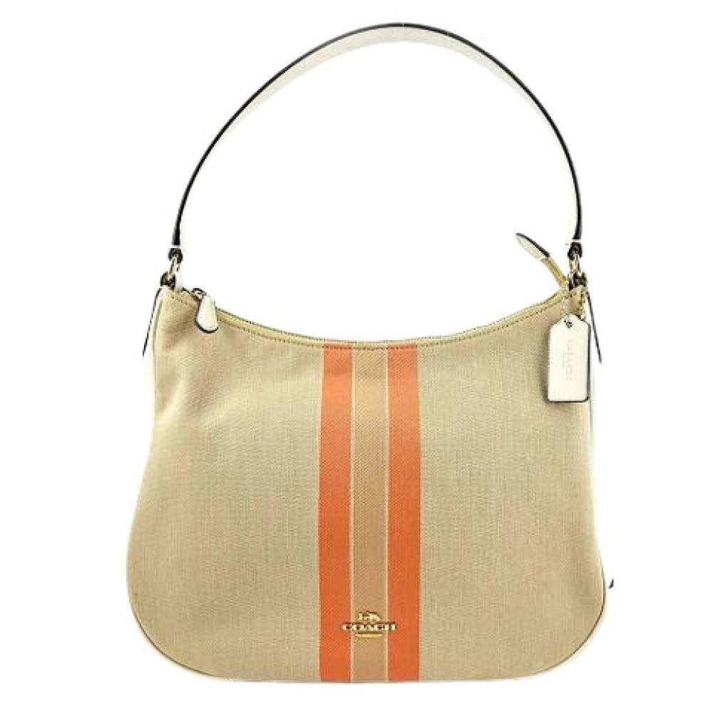 Coach Pre-owned Pre-owned Canvas Leather Shoulder Bag - Vintage - Dame - Beige - ONE SIZE - Uld