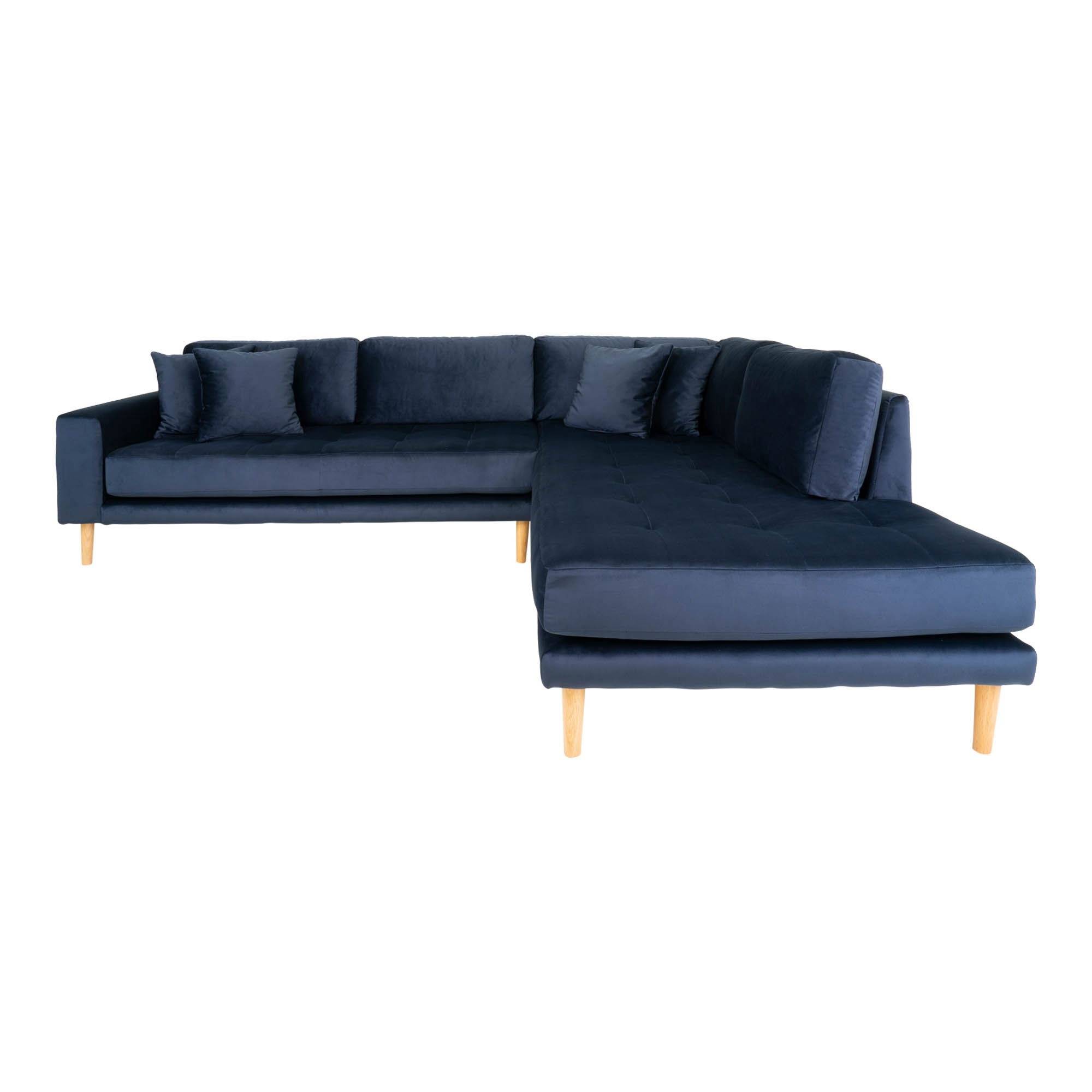 Lido hjørnesofa - mørkeblå velour