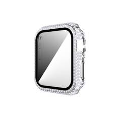 Apple Watch 1/2/3 38mm lock och skyddsglas med strass - Silver