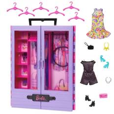 Barbie Garderob Med Tillbehör Lekset Garderob Hjl65 docka kläder accessoarer hylla