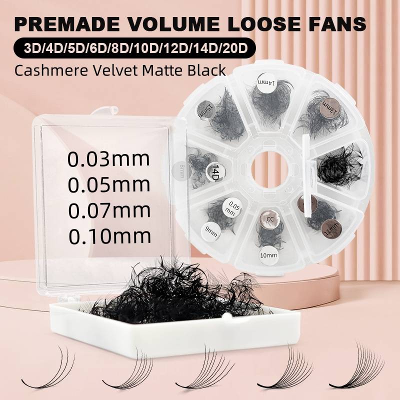 500 Premade Loose Lashes Pro Made Fans Cils Bouquets Prefaits Lash Fans Pre Made Volume Fans Eyelash Extension Promade Fans