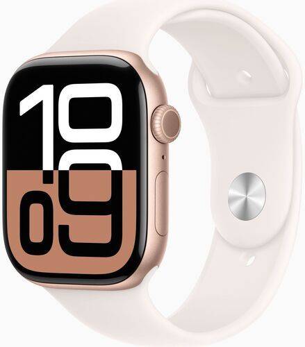 Apple Watch Series 10 Aluminium 46 mm (2024) | GPS + Cellular | Rosaguld | Sportsrem S/M | Blegrosa