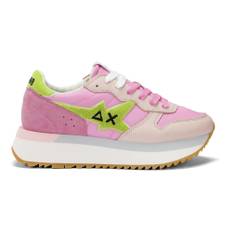 Sun68, Sko, Dame, Flerfarvet, 38 EU, Uld, Sneakers med hævet sål og stort Stargirl Sponge-logo