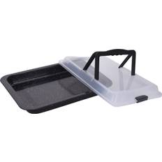 Baking tray with Lid - Non-stick coating - 42 x 28 x 4.5 cm - Cake Mold Rectangular - Black - Royalty Line