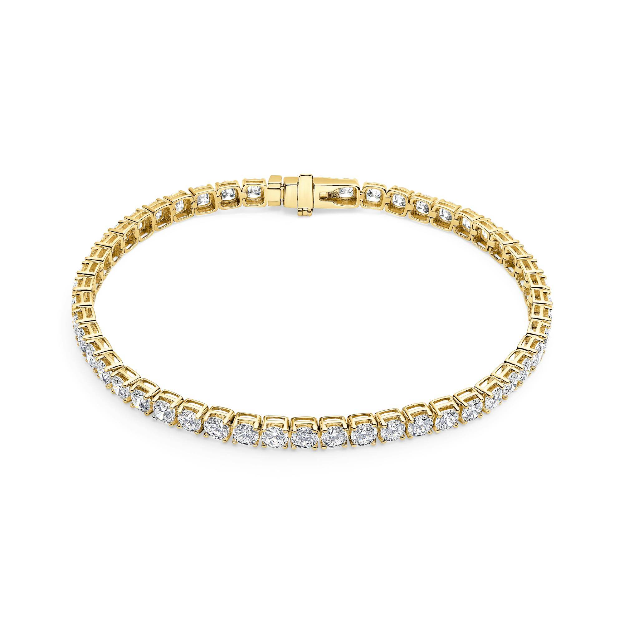Diamante Bracelet 5.64-6.72 ct Guld Guld farve, Hvid