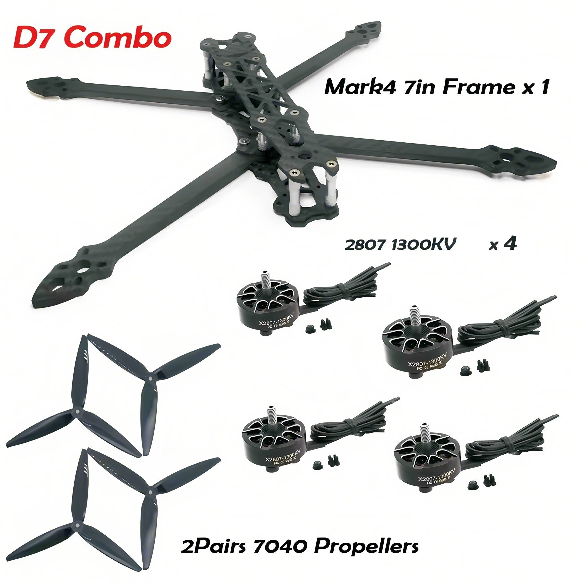 Mark 4 7inch 295mm 2807 1300KV Brushless Motor 7040 Propeller for Mark4 FPV Racing Drone Quadcopter Freestyle Frame Kit