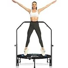 DARCHEN 200 kg studsmatta minitrampolin för vuxna, inomhus liten studsmatta för träning fitness, uppgradering design fjädrar studsmatta för säkrare tystare studs [100 cm]