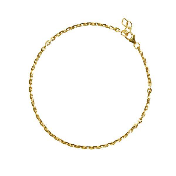 14kt Anker Facet Armbånd & Halskæde-udført i 0,6mm tråd og bredde på 2,2mm 45cm, fra San - Links of Joy