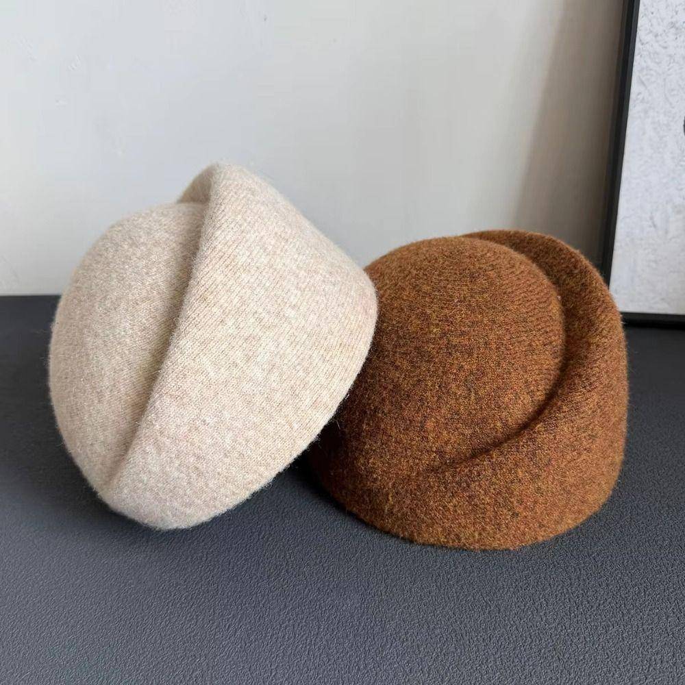 Elegant pillbox-hatt Fransk stil Fedora-hatt Uniform Stewardesshatt Medicinlåda Hatt Dam violett
