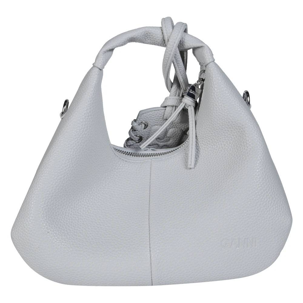 Ganni Hobo Mini Grained - Tasker - Dame - Grå - ONE SIZE - Uld