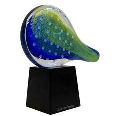 Glasprinsen - Paddel - Konstglas Blå / Gul