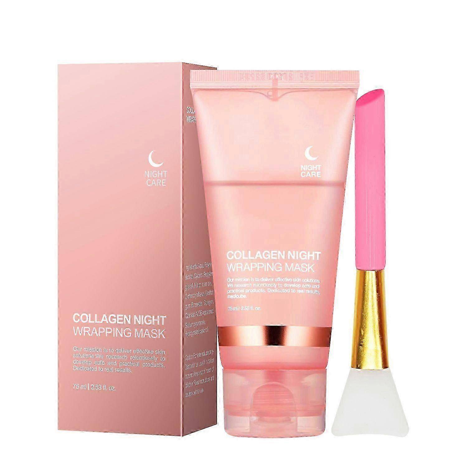 Kollagen Nattmask  Återfuktande & Lyftande Peel-Off Ansiktsmask  Med Ceramid, Hyaluronsyra, Glycerin  75ml