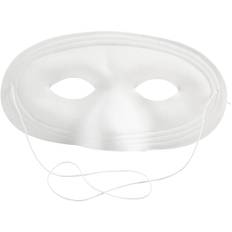 Hvid teatermaske - 10 cm høj - 17,5 cm bred - 12 stk.