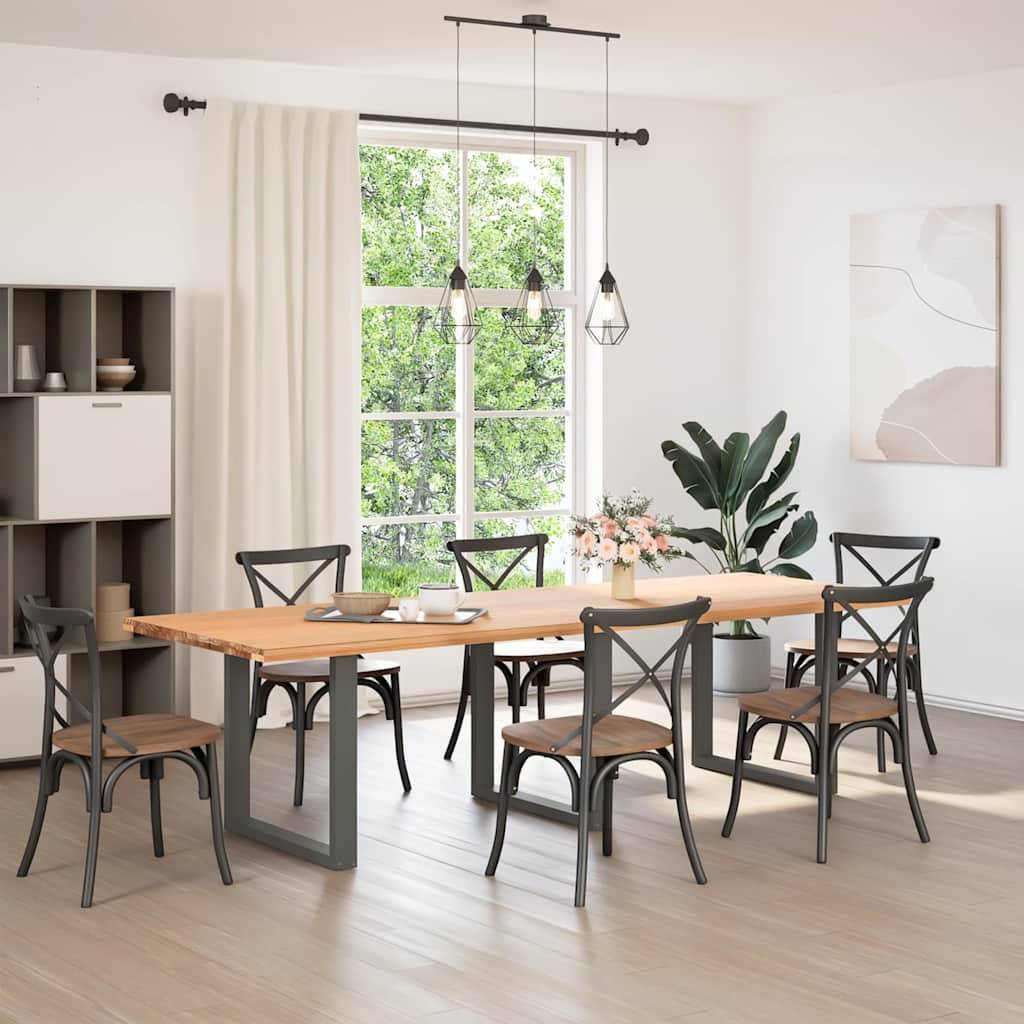 vidaXL spisebordsben U-formet 3 stk. antracit 80x(72-73) cm stål