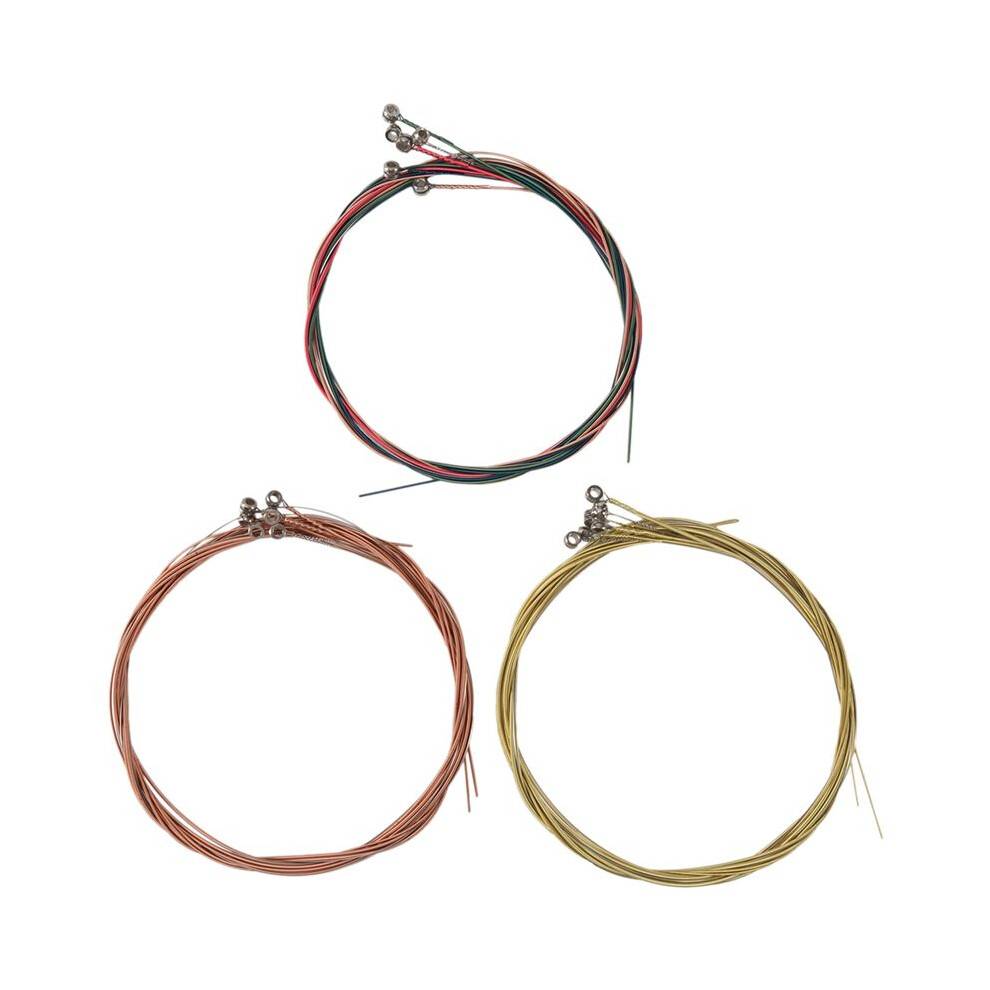 3 Set Gitarrsträngar Ersättningsstålsträngar för Akustisk Gitarr (1 Mässingsset, 1 Kopparset och 1 Flerfärgsset)