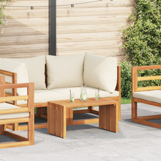 vidaXL Have Sidebord 70x37.5x35.5 cm Massivt Træ Teak