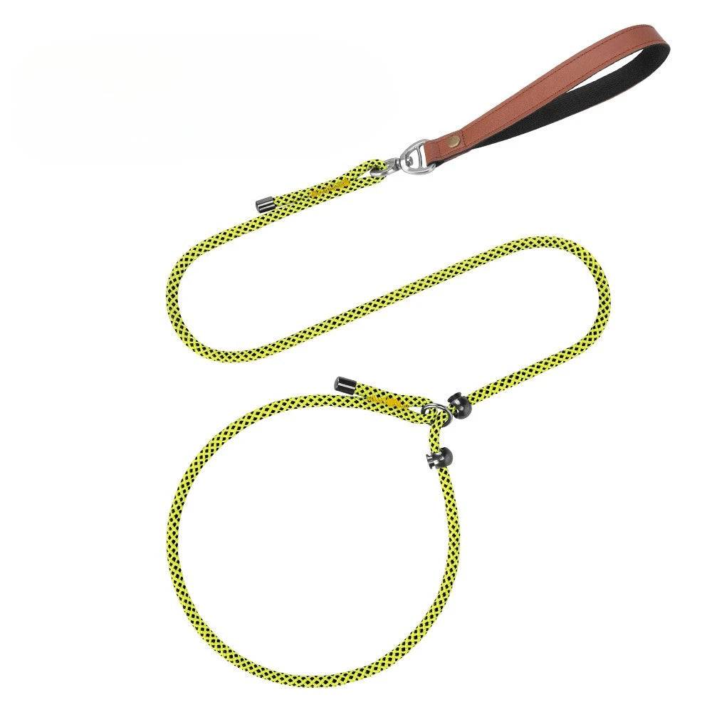 Anti-Tangle Adjustable P-Chain Slip Lead for Small Dogs - Yellow