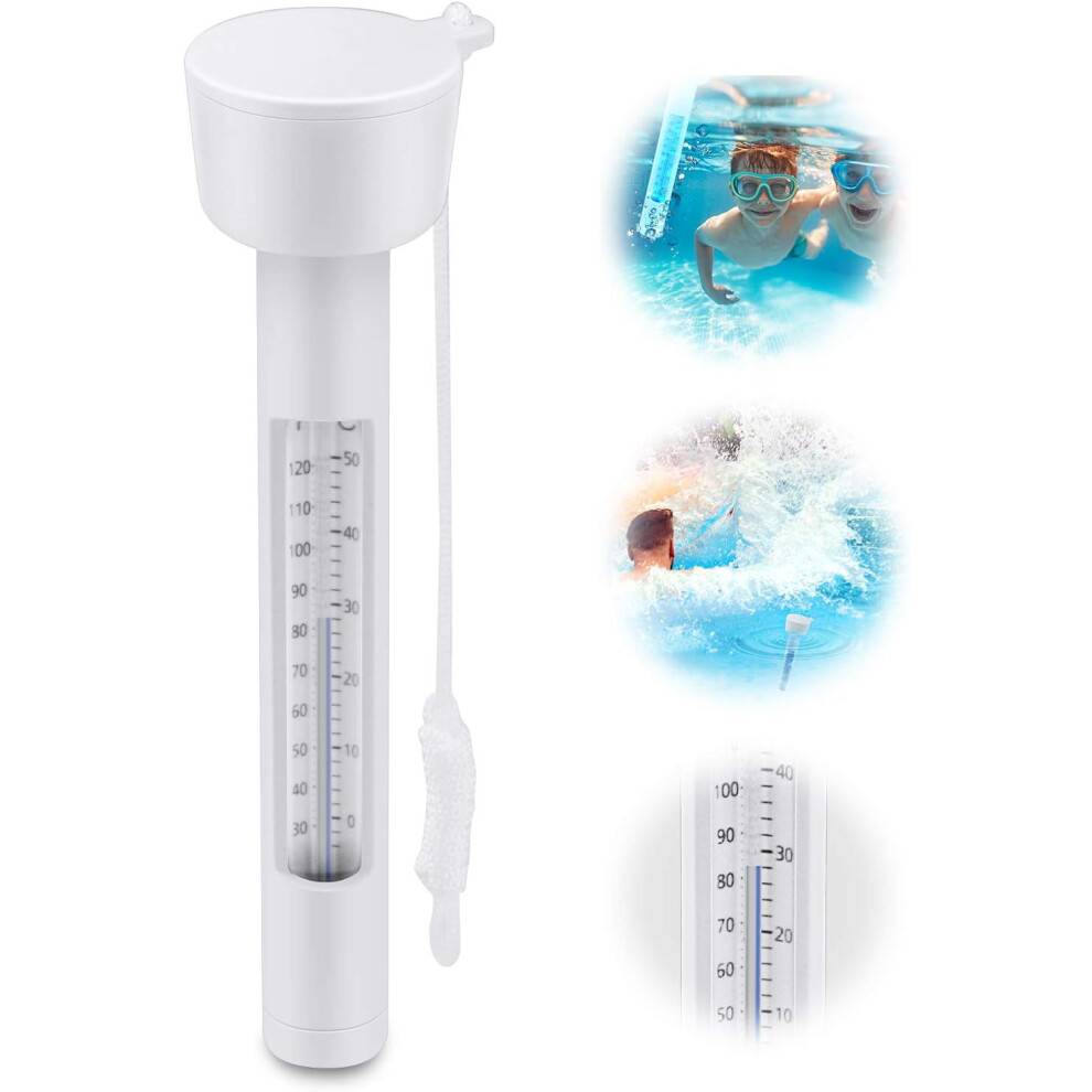 Brugervenlig poolmåler, holdbart flydende termometer i ABS-plast med præcis Fahrenheit- og Celsius-aflæsning, ideel til anvendelse i flere