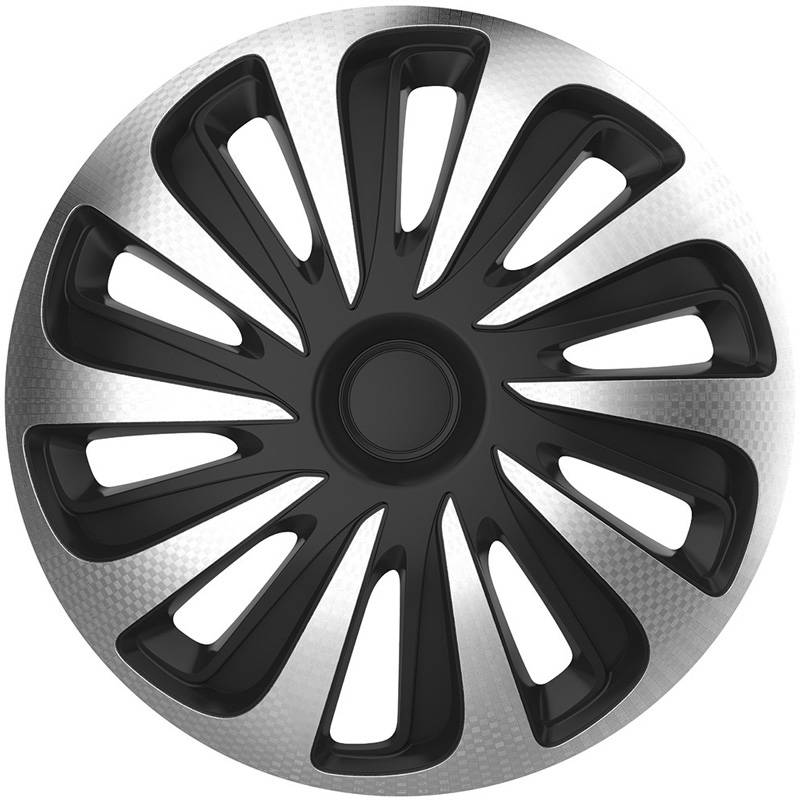 Navkapslar set Caliber 13 tum silver/svart kol-look