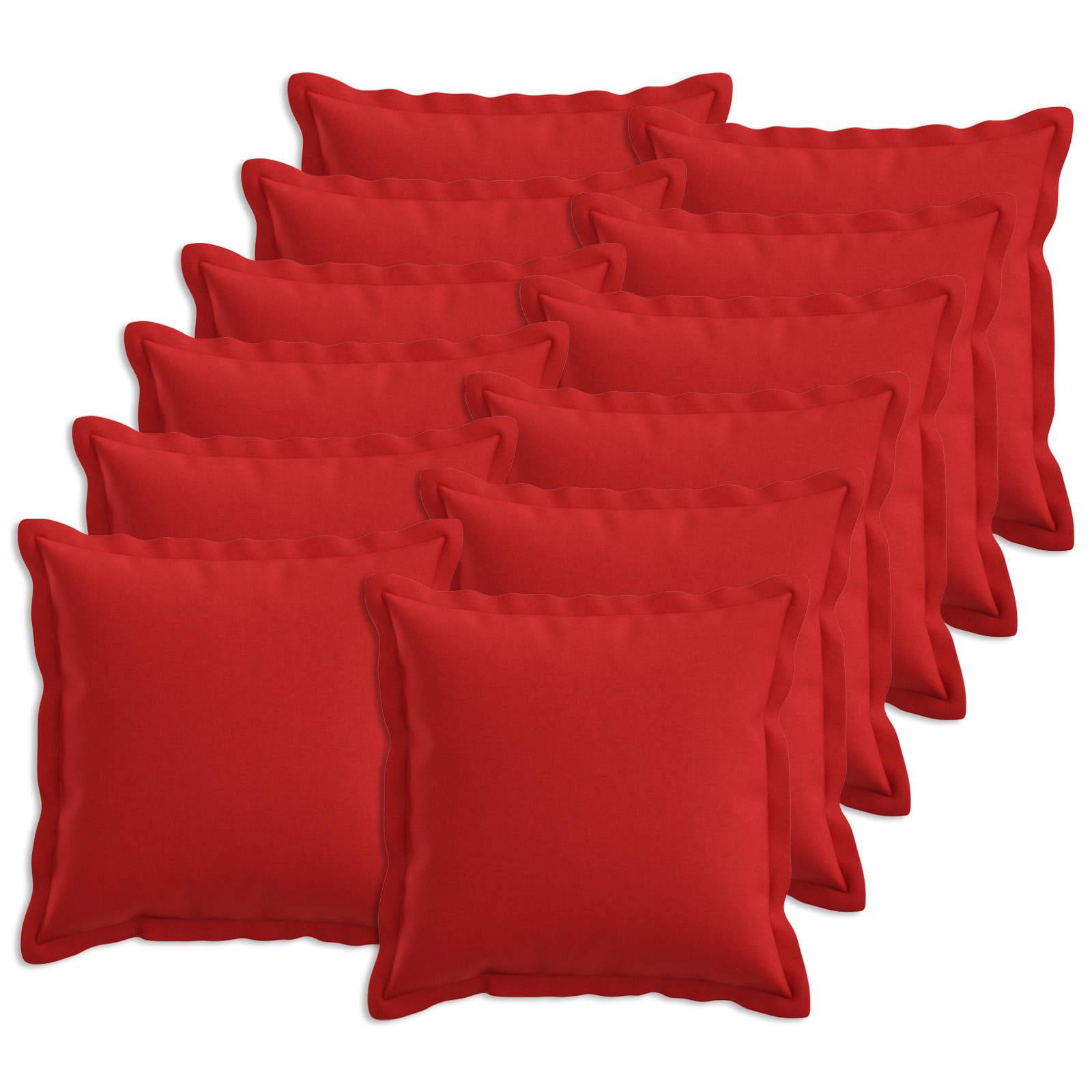 Pude med pude HOUTEN 12 stk. Rød Faux Linned