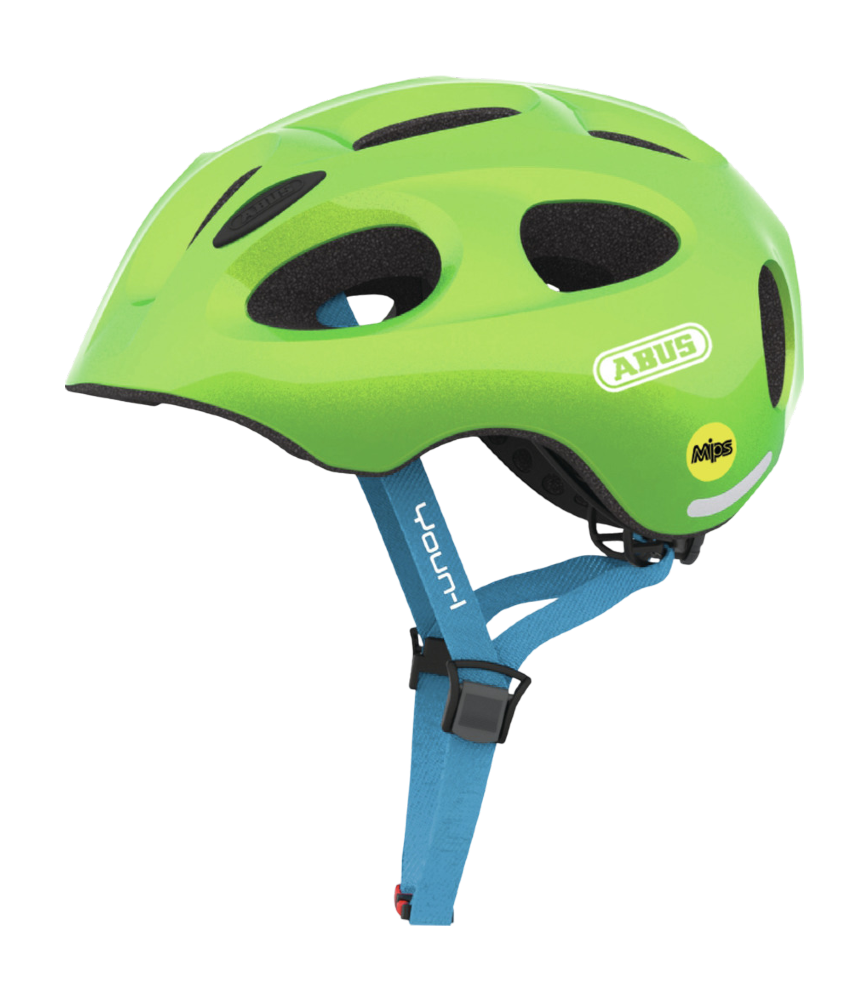 Cykelhjälm med belysning ungdom ABUS Youn-I MIPS-Sparkling green / Grön / S (48-54 cm)