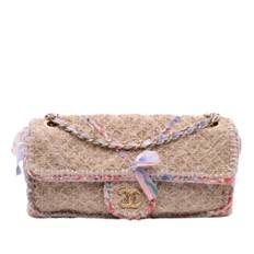 Chanel Vintage, Pre-owned, Dame, Brun, ONE SIZE, Tyl, Pre-owned Stof chanel-tasker