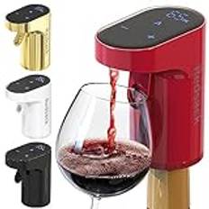 Redsack Elektrisk vinpump, vindispenser, whiskyhällare, vinluftare, pumpar upp en justerbar mängd sprit/vin, fin present till män, kvinnor, familj eller vänner (röd)