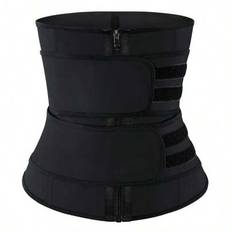 1pc Women&#39;s Waist Trainer Corset, Tight Waist Cincher - Satin Black - L,M,S,XL,XS,XXL