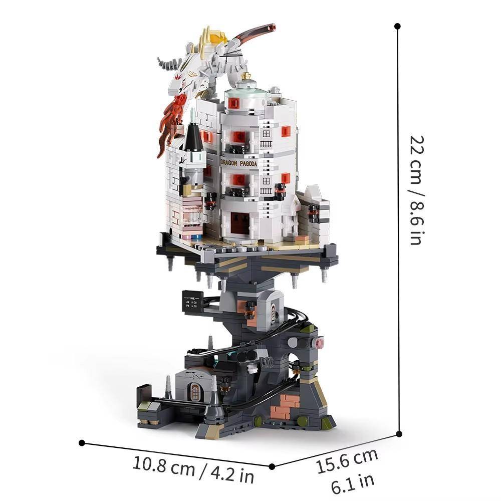 1000 st Gringotts trollkarlstorn Magiska världen Drake MOC Byggklossar Set Klossar Leksaker för Barn Barn Vuxna Födelsedagspresenter