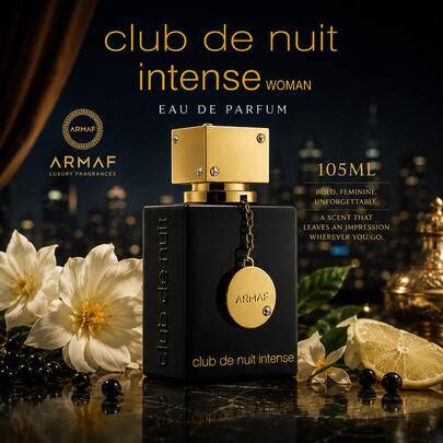 Armaf Club De Nuit Intense Eau De Parfum för kvinnor 105 ml, långvarig blommig fruktig varm doftparfym
