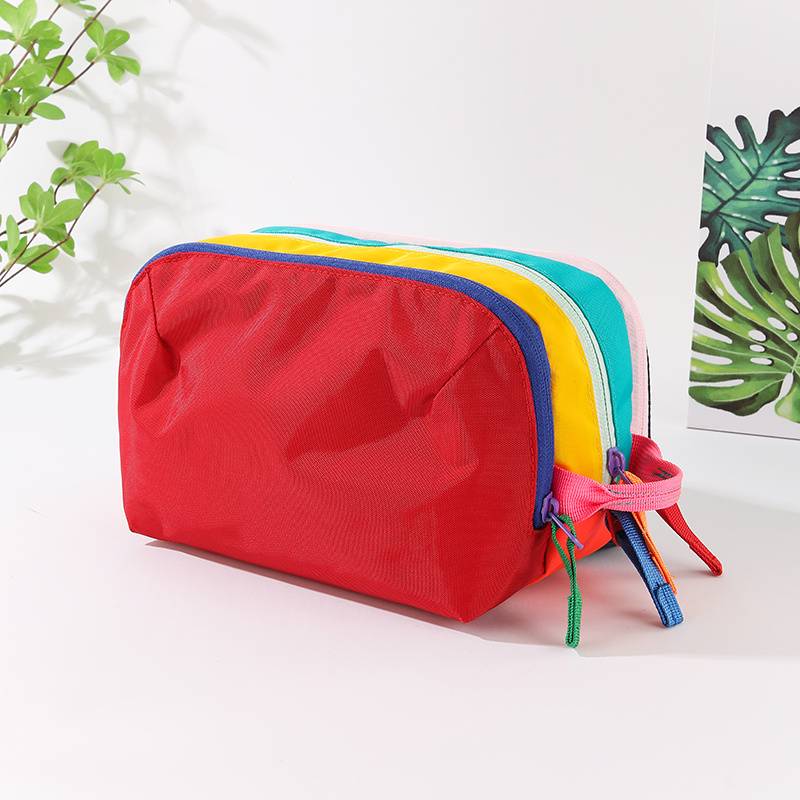 Dopamine Color-blocking Wash Bag, Summer Travel Portable Storage Bag, Back-to- Bag, Large Capacity Cosmetic Organizer Bag, Qixi Festival Gift, New Cute Portable Bag, Travel Essential