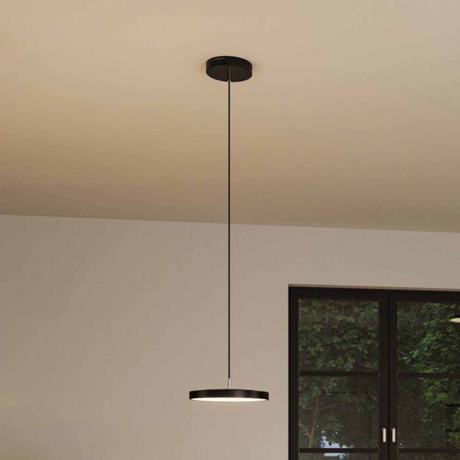 Paulmann Smart pendellampa Hildor, dimbar, Svart, Vardagsrum / matsal, Metall, Modern, Smarta hem pendellampa
