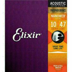 Elixir akustiske guitarstrenge Nanoweb Phosphor Bronze Light 16002