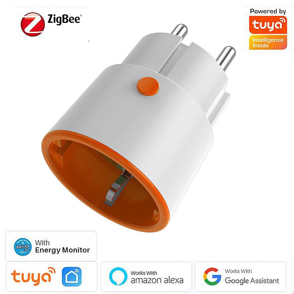Tuya ZIGBE 3.0 Smart Socket EU Plug 16A Uttag Trådlös fjärrkontroll Röstkontroll med Tuya Gateway Hub Alexa Google Home