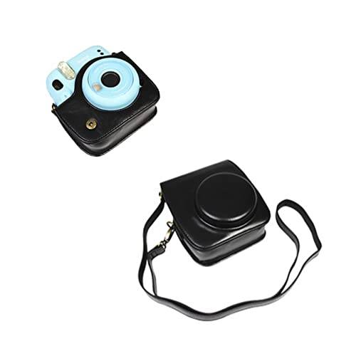 Retro kamerafodral väska svart PU-läder skyddsfodral för Fujifilm Instax Mini 11 Instant Camera, Svart, Hölje