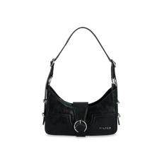 Alba Shoulder Bag - Farve: Pool Blue Black - 100% genuine leather - SILFEN Studio