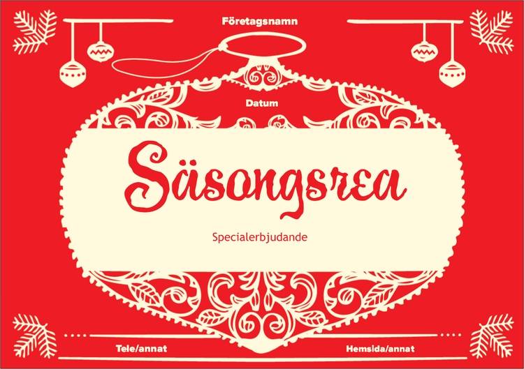 A5-flyers - Röda - Säsongsbetonade Försäljning - Konst & Underhållning