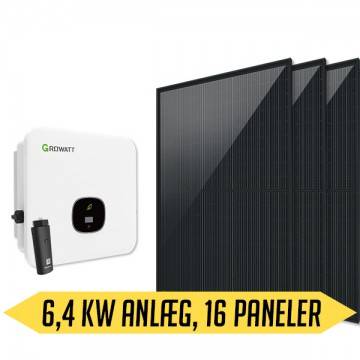 Growatt solcellepakke 6,4 kWp Jeg vil gerne modtage et tilbud på montage
