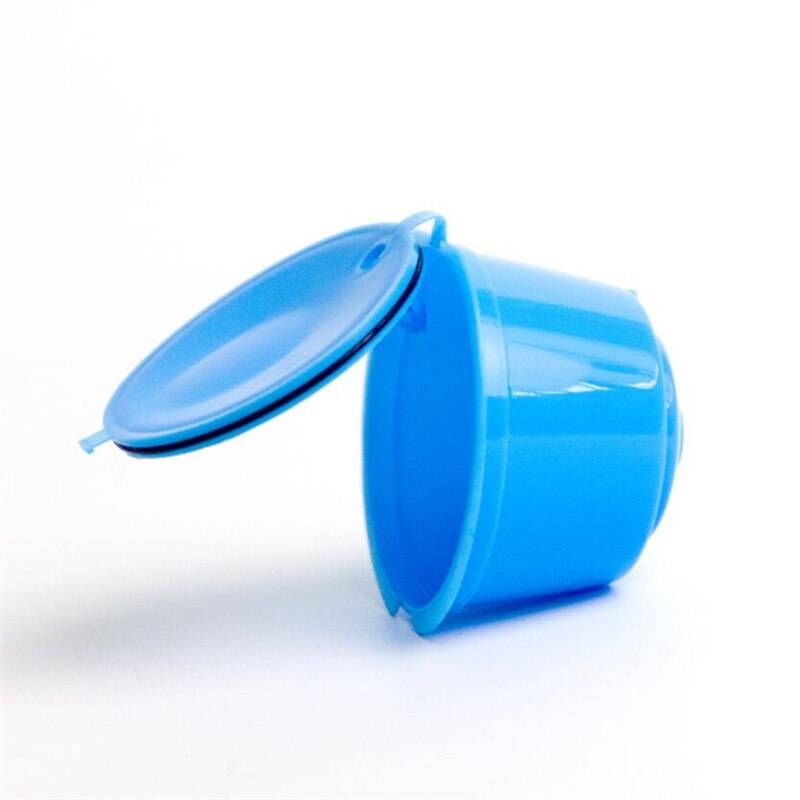 8 färger återanvändbara dolce gusto plastfilter kompatibla påfyllningsbara kaffekapsel modeller filter korgar kopp kaffe - Blå
