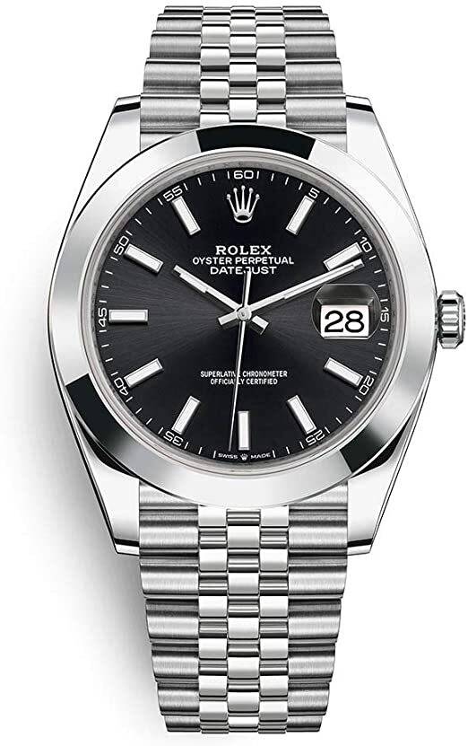 Rolex Herrklocka 126300-0012 Datejust 41 Svart/Stål Ø41 mm