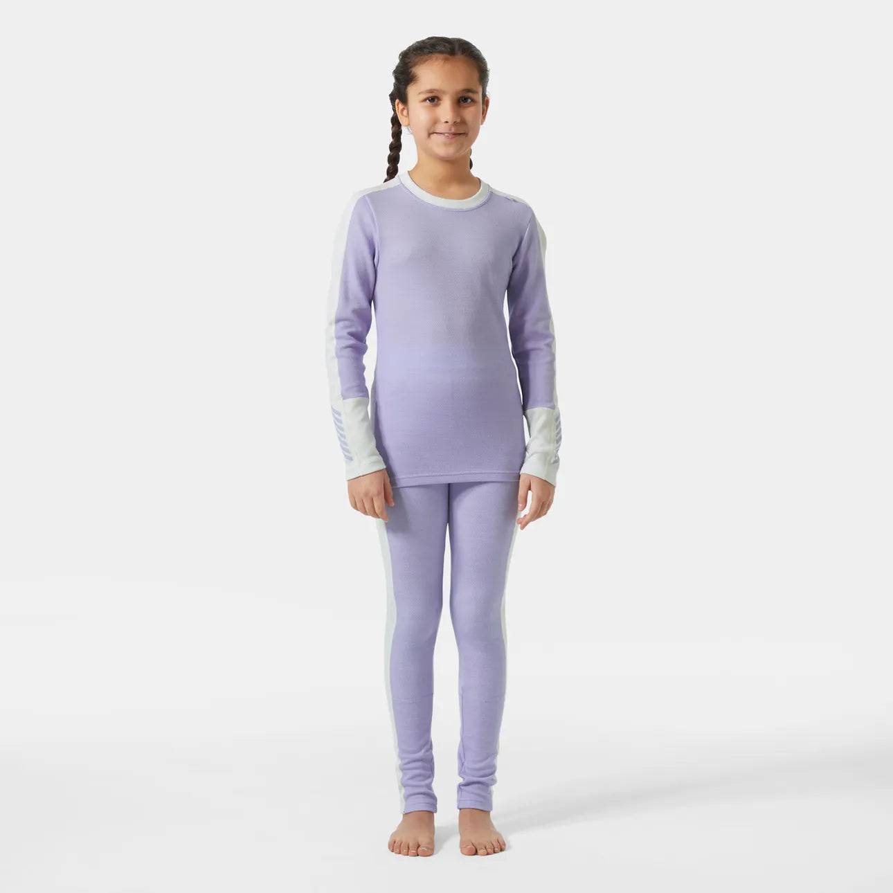 Helly Hansen Juniors' LIFA® Merino Midweight Base Layer Set Skiundertøj Børn - Bright Lavender - Bright Lavender / 128 cm / 8 år
