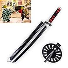 Vendics Slayer Sword Katana Sword Wood Samurai Sword Toy Wooden Cosplay Anime Sword Kids Toys Japanese Anime Fans Gift