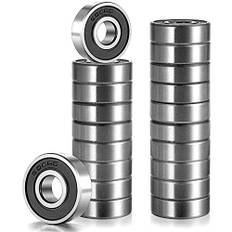 yeemeen Kullager 20 st ABEC 7 djup spår 608-2RS kolstål skateboardlager, silver