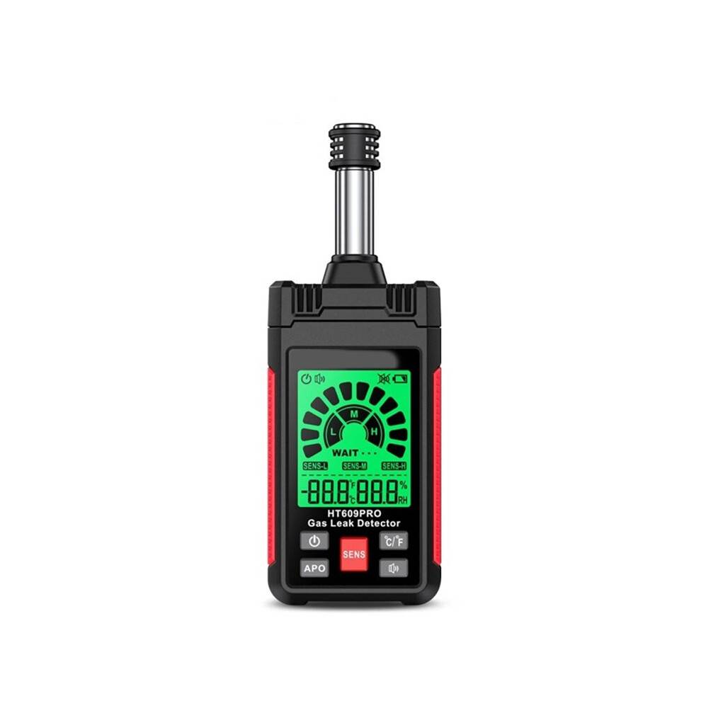 HT609 Pro Natural Gas Detector Gas Leak Detector 0-1000PPM Sound & Screen Alarm Flammable Natural Methane Gas Detector