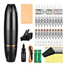 ATOMUS Tattoo Machine Set Tattoo Pen Set Tattoo Pigment Ink Black Professional Rotary Tattoo Machine Kit 5pcs 3RL/3RS/5RL/5RS Cartridge Needles