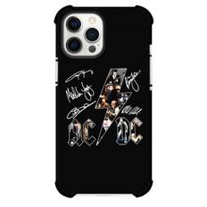 ACDC Phone Case For iPhone Samsung Galaxy Pixel OnePlus Vivo Xiaomi Asus Sony Motorola Nokia - ACDC Band Member Signature On Black Background